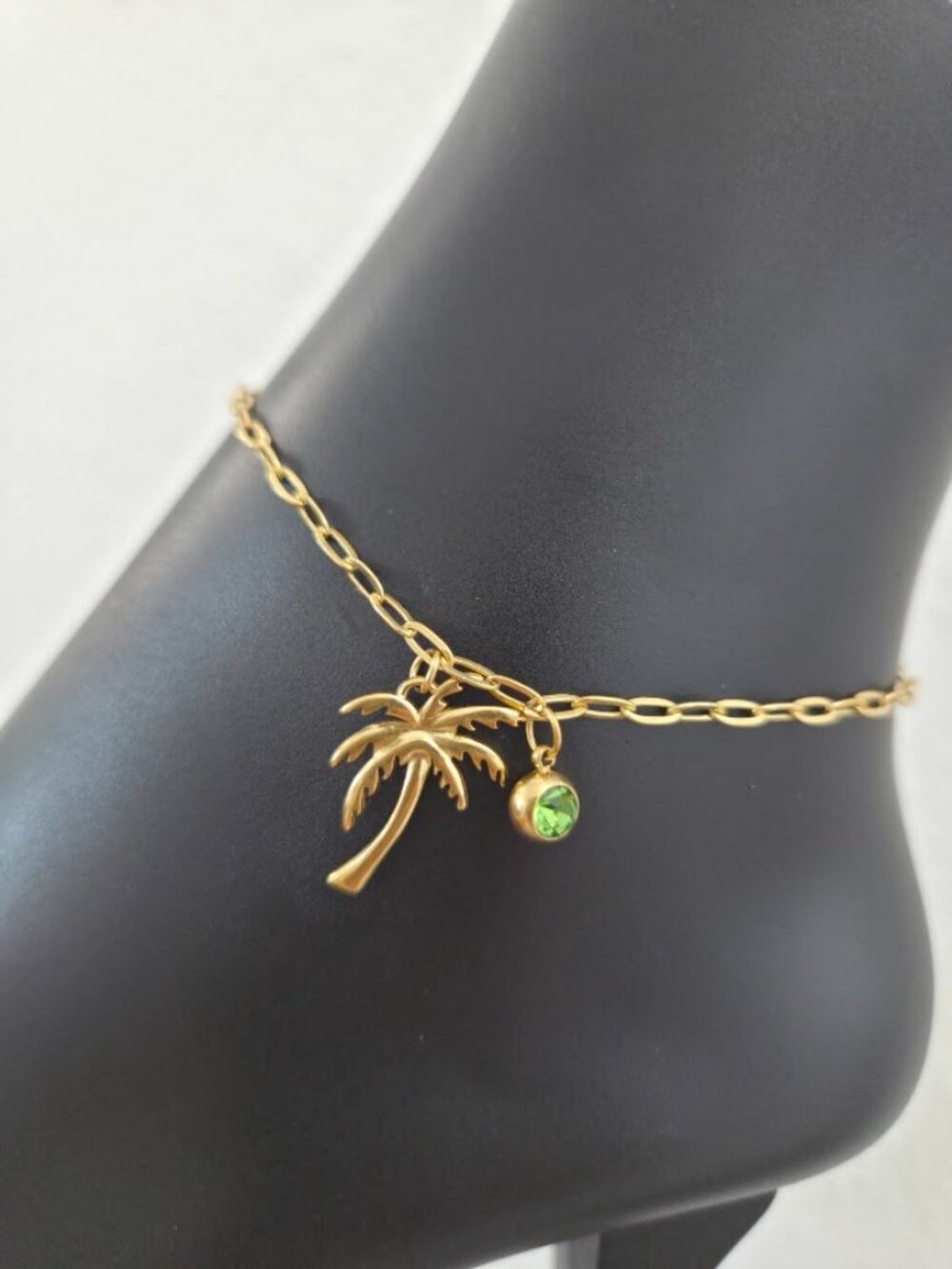 Tropical Coconut Tree Set Birthstone Pendant Anklet Beach Foot Chain Fashion - Picture 6 of 16